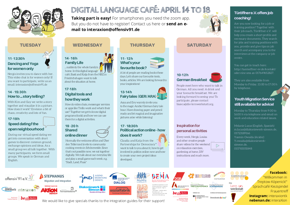 2020 WochenProgramm Sprachcaf Woche 3